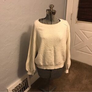 Free People Found My Friend Pullover Sweater Womens Large Top Cream OB1222468